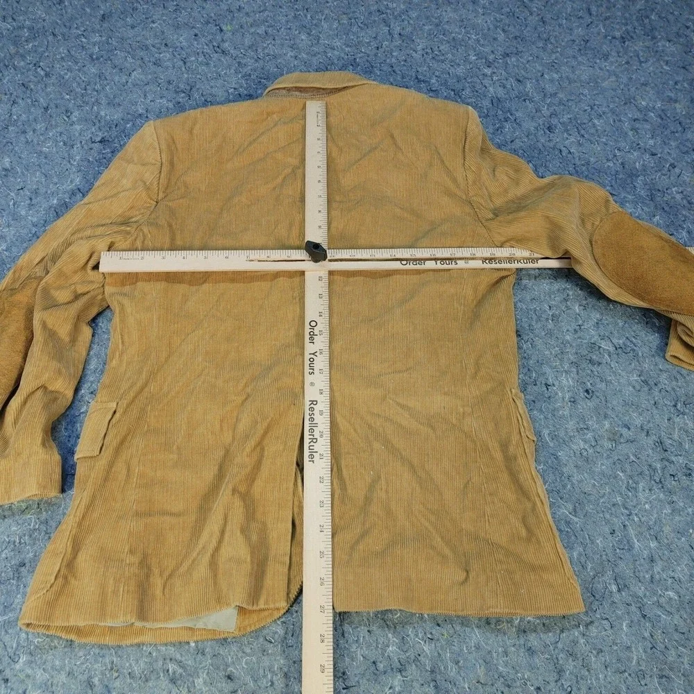 Vintage Cortefiel Corduroy Sport Coat Leather Trim Men Size 40 70s Classy